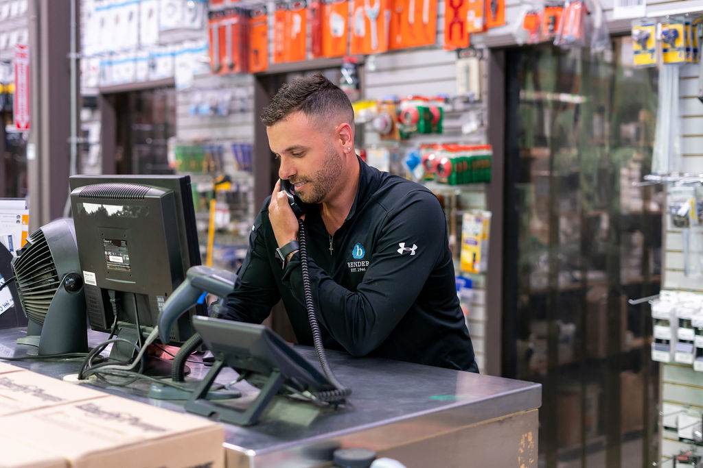 bender teammate on phone