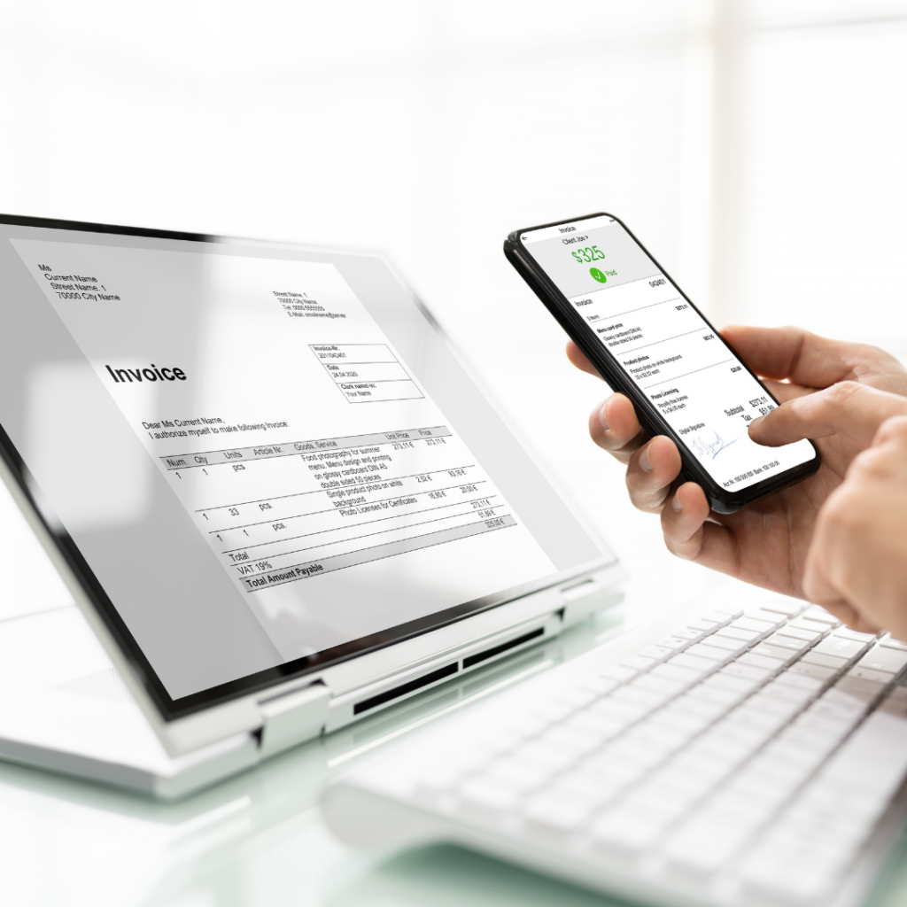 Somone paying their invoice or bill. using a cell phone to pay a bill online